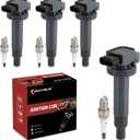 UF316 Ignition Coil Pack and Iridium Spark Plugs Set of 4 Compatible with Toyota Echo 2000-2005,Prius 2001-2009,Prius C 2012-2014,Yaris 2006-2016,For Scion XA XB 2004-2006,Replace# C1304 7090