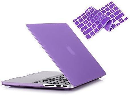 RUBAN Case for MacBook Pro 13 inch 2015 2014 2013 2012 (A1502 & A1425 Models), Plastic Hard Shell Case & Keyboard Cover for Old Version MacBook Pro Retina 13 Inch, Purple