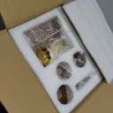 Glass Bathroom Accessories Set 5Pcs Crystal - Brown Foaming Soap Dispenser, Soap Dish, Cup, Acrylic Toothbrush Holder with Tray Organizer, Cotton Swab Jar, Bathroom Counter Set Sink Decor