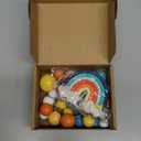 30 Pcs Blue Rainbow Cake Toppers with Blue Orange Ball Happy Birthday Cake Toppers for Birthday Wedding Party Supplies