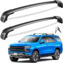 Tuyoung Roof Rack Cross Bars Compatible with 2021 2022 2023 2024 2025 2026 Chevy Tahoe & Suburban, GMC Yukon XL, Cadillac Escalade ESV, Chevrolet Lockable 220lb Aluminum Black Crossbar Carrier Luggage