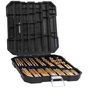 Metric 99 Pieces Titanium Twist Drill Bit Set, 135 Tip High Speed Steel, Size from 1.5mm up to 10mm, Ideal Drilling in Wood/Cast Iron/Aluminum Alloy/Plastic/Fiberglass, with Hard Storage