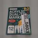 ARTISTRO 12 Acrylic Paint Markers - Paint Pens for Drawing, Brush + Fine Tips - For Fabric, Rock, Glass, Wood, DIY, Eggs - Art & Craft Supplies for Adults, Teens, Kids - Easter Basket Stuffers