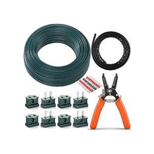 18/2 SPT-1 Electrical Wire Kit - 18/2 Landscape Lighting Wire with Strippers Plugs, Heat Shrink Terminals, Heat Shrink Tubing for Camp Holiday Lamp Extension Cable, Outdoor(Green,200 ft)