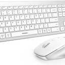 seenda Bluetooth Keyboard and Mouse, COE300 Wireless Keyboard Mouse Combo, 3 MultiDevice Connection Full Size UltraSlim Keyboard with Number Pad for Windows/Mac,White & Silver