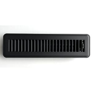 Kompell Aire Heavy Duty Steel Floor Vent with Beautiful Black Matte Finish. Fits in 2 x 12duct Opening. Overall Dimension is 3.75 in Wide x 13.75 in Long. 