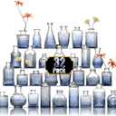 Arme Bud Vases Set of 32, Blue Vase for Centerpieces, Clear Bud Vase in Bulk, Mini Flower Vintage Cute Vases for Centerpieces, Small Glass Vases for Wedding Decor, Home Table Flower Dcor