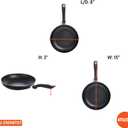 IMUSA 8in Bistro Aluminum Nonstick Fry Pan with Cool Touch Handle, Small Skillet for Eggs, Omelets, Sauteing, and Everyday Cooking, Black