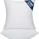 OKBA Set of 2 Throw Pillow Inserts, Hypoallergenic Soft & Firm Cushions with 100% Cotton Cover, 16x16 Pillows Filler for Side Sleepers, Sofa, Bed and Home Decor, Indoor Quality Hotel Pillows (16x16 Inch (Pack of 2)-1CM Stripe)