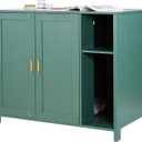 VEVOR Cat Enclosure, 41.3 in Self Cleaning Litter Box Cabinet, with Drawer & Detachable Divider, Automatic Litterbox Enclosure with Built-in Power Outlet, Fits Most Smart Litterboxes