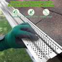 PPOLB Gutter Guards 5 Inch, Aluminum Leaf Filter Rain Gutter Covers with Screws Included, 8 PCS 28FT DIY Gutter Protection System, Heavy Duty, Fits Any Roof or Gutter Type (Mill Finish)