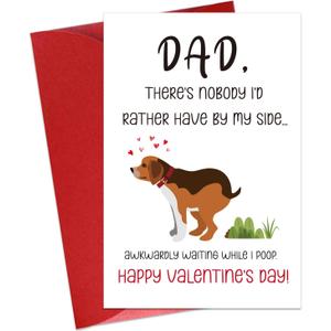 4 x Funny Valentines Day Card for Dog Dad Valentines Day Card from Dog Valentine's Day Gifts for Dog Dad from Daughter Son Valentines Card Gifts for Men Husband Dog Owner Dog Lover with Envelope