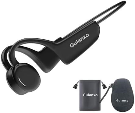 Gulanxo Open Ear Headphones, Lightweight and Comfortable Open Wireless Earphones, 15HBluetooth Playback 5.3 Sports Earphones, Built-in Microphone, Suitable for Sports Running,Exercise (Black)