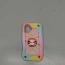 MARKILL Compatible with iPhone 16 Case 6.1 Inch with Ring Stand, Military Grade Drop Protection Full Body Rugged Heavy Duty Case 3 in 1 Protective Durable Cover for iPhone 16 (Rainbow Pink)