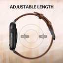 Leather Band Compatible with Apple Watch Bands 46mm 45mm 44mm 42mm (Series 1/2/3) Men Women, Vintage Genuine Leather Replacement Wristband for iWatch Series 10 9 8 7 6 5 4 3 2 1 SE Retro Walnut