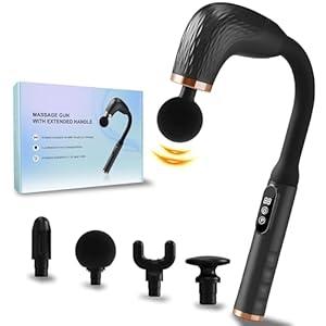 UFFAE Massage Gun with Upgraded Extension Handle, Back Massager for Pain Relief Deep Tissue, 4 Massage Heads & 6 Speed Levels UFFAE Massage Gun with Upgraded Extension Handle, Back Massager for Pain Relief Deep Tissue, 4 Massage Heads & 6 Speed Levels