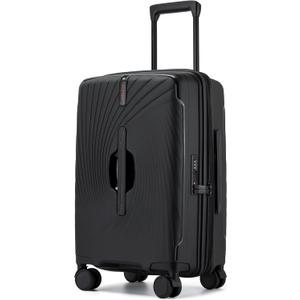 20 Inch Expandable Carry on Luggage, Hardside Lightweight Spinner Suitcase TSA Lock, 22x14x9 Airline Approved Hard Shell Expandable Travel Luggage with 20% More Capacity (Black, 20 Inch)