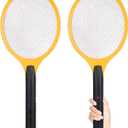 Electric Fly Swatter Handheld Bug Zapper - Indoor Outdoor 20in Zapping Racket for Pest Mosquito & Flies - Battery Powered Safe to Touch with 3-Layer Safety Mesh, Large Size, Pack of 2