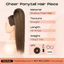 SEIKEA Ponytail Extension Cheer Ponytail Hair Piece, 16" Cheerleader Straight Ponytail Hairpiece Mocha Melt for Cheerleader Competition, Dance