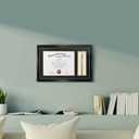 GraduationMall 11x17 Black Diploma Frame with Tassel Holder for 8.5x11 Certificate Document,Real Glass, Black over Gold Mat