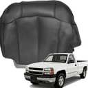 Priprilod Leather Driver Side Bottom Replacement Seat Cover Dark Gray#122 Compatible with Chevy Tahoe Silverado GMC Sierra 1500 2500 3500 HD 1999 2000 2001 2002
