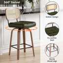 Swivel Counter Height Bar Stools Set of 2, PE Rattan