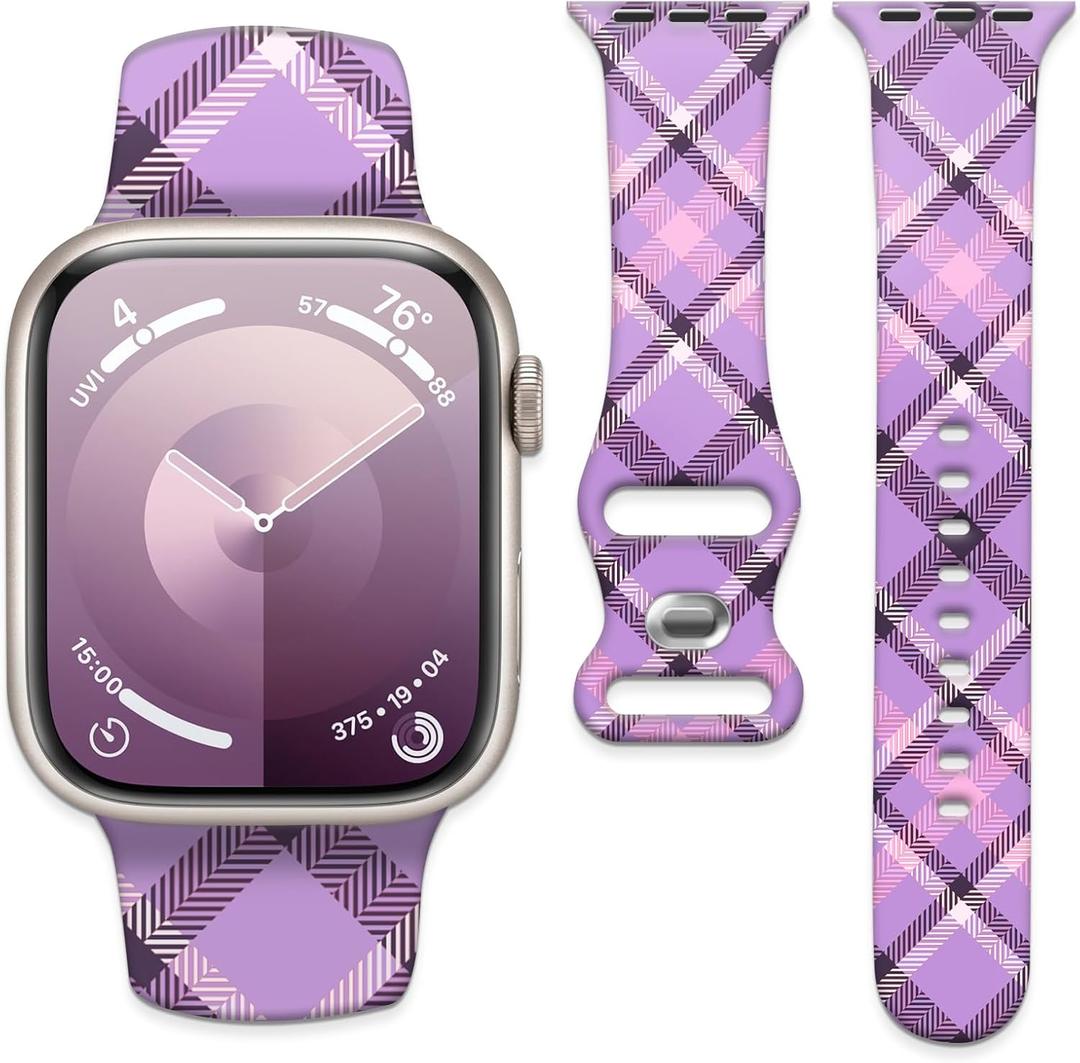 Sport Watch Band Compatible with Apple Watch 38mm 40mm 41mm, Waterproof Adjustable Soft Silicone Replacement Smartwatch Band for iWatch Series 10 9 8 7 6 5 4 3 2 1 Ultra for Women & Men