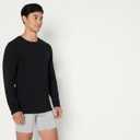 Amazon Essentials Men's Slim Fit Breathable Cotton Crew Neck Undershirts, Pack of 6 (XX-Large, Black Long Sleeve)