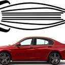 Side Window Chrome Delete Vinyl Wrap Overlay fit for 2013 2014 2015 2016 2017 Honda Accord Sedan Accessories with Blackout Film Gloss Black Kits