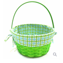 HH 10in Lined Bamboo Basket - Green, 2 PCS