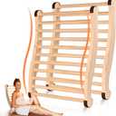2 Pcs Upgraded Sauna Backrest, 20" Sauna Accessories, S-Shaped Ergonomic Design Sauna Chair, with Non-Slip Pads, Suitable for Infrared Sauna Backrest and Barrel Sauna Backrest, Handmade (White Cedar)