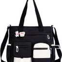 Phaoullzon Crossbody Cute Bag for Teens Kawaii Messenger Purse Nylon Shoulder Tote Bags (Black1)