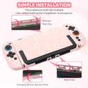 RHOTALL Cherry Blossom Carrying Case for Nintendo Switch 2,Cute Sakura Protective Travel Case,Pink White Flower Dockable Shell Cover for Switch 2,Screen Protector,Shoulder Strap,2 Thumb Caps-Girls