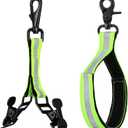 2 Pieces Firefighter Glove Strap with Reflective Trim Firefighting Glove Safety Strap Turnout with Swivel Snap Hook Clip (Green)