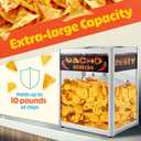 Nacho Machine Food Warmer - Steel Countertop Display Case and Merchandiser for Tortilla Chips, Peanuts, and Popcorn by Great Northern Popcorn (Silver)