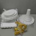 12 Pcs Dessert Table Display Stand Set Include 5 Cupcake Holder/Cup Cake Tier Tower 1 Round Lace Cake Stand and 6 Serving Tray Combo for Party Birthday Baby Shower Wedding Round(White)