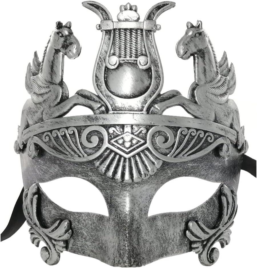 Ubauta Masculine Greek & Roman Soldier Masquerade Mask for Men Venetian Mask