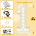 4FT Marquee Numbers, Warm White Light Up Number 1 with Display Board, Marquee Balloon Kit Decorations, DIY Pre-Cut Frames for Party, 1st Baby Birthday, Anniversary Decor, 21st Milestones