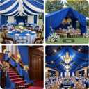 20ftx40ft Royal Blue Ceiling Curtain for Wedding Parties 4 Panels Wrinkle-Free 40 FT Long Tent Draping Curtains for Wedding, Birthday & Theme Parties, 40ft Height with Rod Pocket