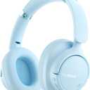 Bluetooth Headphone Over The Ear, Noise Cancelling Headphones Wireless Headsets Bluetooth with Mic, 80H Playtime, Deep Bass, Comfort Fit, Portable Lightweight Headphones for Travel, Home