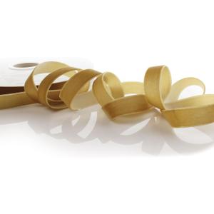 5/8" Velvet Ribbon Single Sided Craft Trim for Hair Bows Sewing Gift Wrapping and DIY Projects Soft Smooth Material (Antique Gold, 25 Yards)