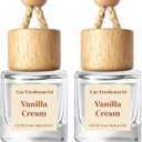 HoogaLife Car Air Freshener Diffuser 2 Pack Hanging Air Freshener Diffuser - Vanilla Cream Fragrance Oil Air D iffuser for Car, 45+ days Long Lasting Fragrance Made in USA C ar Air Fresheners (V54)