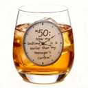 Birthday Gift for Dad Funny Bedtime Earlier Than Curfew 50th Personalized Whiskey Glasses Gift for Father 50 Years Old Gifts Drinking Cup for Men Use for Bourbon,Cocktails,Scotch.