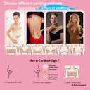2 x Boob Tape Set, 2 Rolls Boobtapes for Large Breasts A-G Cup, with 2 Types of Nipple Covers, Fashion Stretchable Tit Tape Stick on Bra Beige