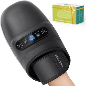 Medcursor Cordless Hand Massager - Hand Massager with Heat and Compression, Hand Warmer with Acupressure Beads, 6 Massage Modes, 2 Heat Levels, 3 Timers, Black