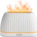 SOULORIGIN Essential Oil Diffuser, Flame Effect Aromatherapy Diffuser with 7-Color LED Lights & Auto Shut-Off, Ultrasonic Diffusers for Home, 120ml Samll Scent Diffuser for Essential Oils - White