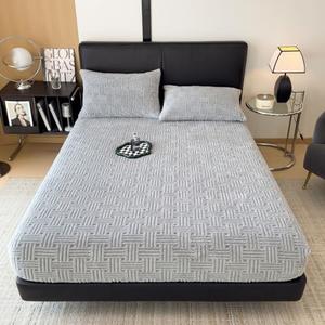 ZIQINPSQ Twin XL Size Flannel Fitted Sheet - 1 Piece Winter Warm Deep Pocket (15") Bed Sheet, Shrink & Fade Resistant, Hotel Quality, Light Grey