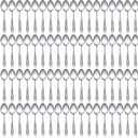 Nuogo 100 Pieces Dinner Spoons Set 6.69 Inches Silverware Spoons Bulk Stainless Steel Food Grade Tablespoons for Home Restaurant Kitchen Dishwasher Safe