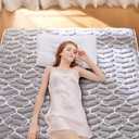 6th Generation Japanese Floor Futon Mattress - Extra-Thick 9-Layer Modern Futon with 100% High-Density Foam, Portable Floor Mattress Sleeping Pad for Adults, Guest Room, Dormitory, Queen Size (60"X80") (Grey)