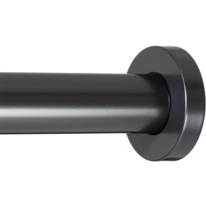 Ivilon Shower Tension Curtain Rod - Adjustable Tension Rod for Shower Curtains, Bathroom, or Windows, Easy to Install, No Drilling Required, Rustproof, Spring Loaded, Adjustable 54 to 90 Inch Black